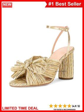 Women's Bow Knot Block Heel Sandals Wedding Bride Shoes